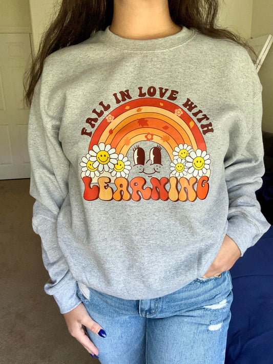 Fall in Love With Learning Crewneck Sweat Shirt